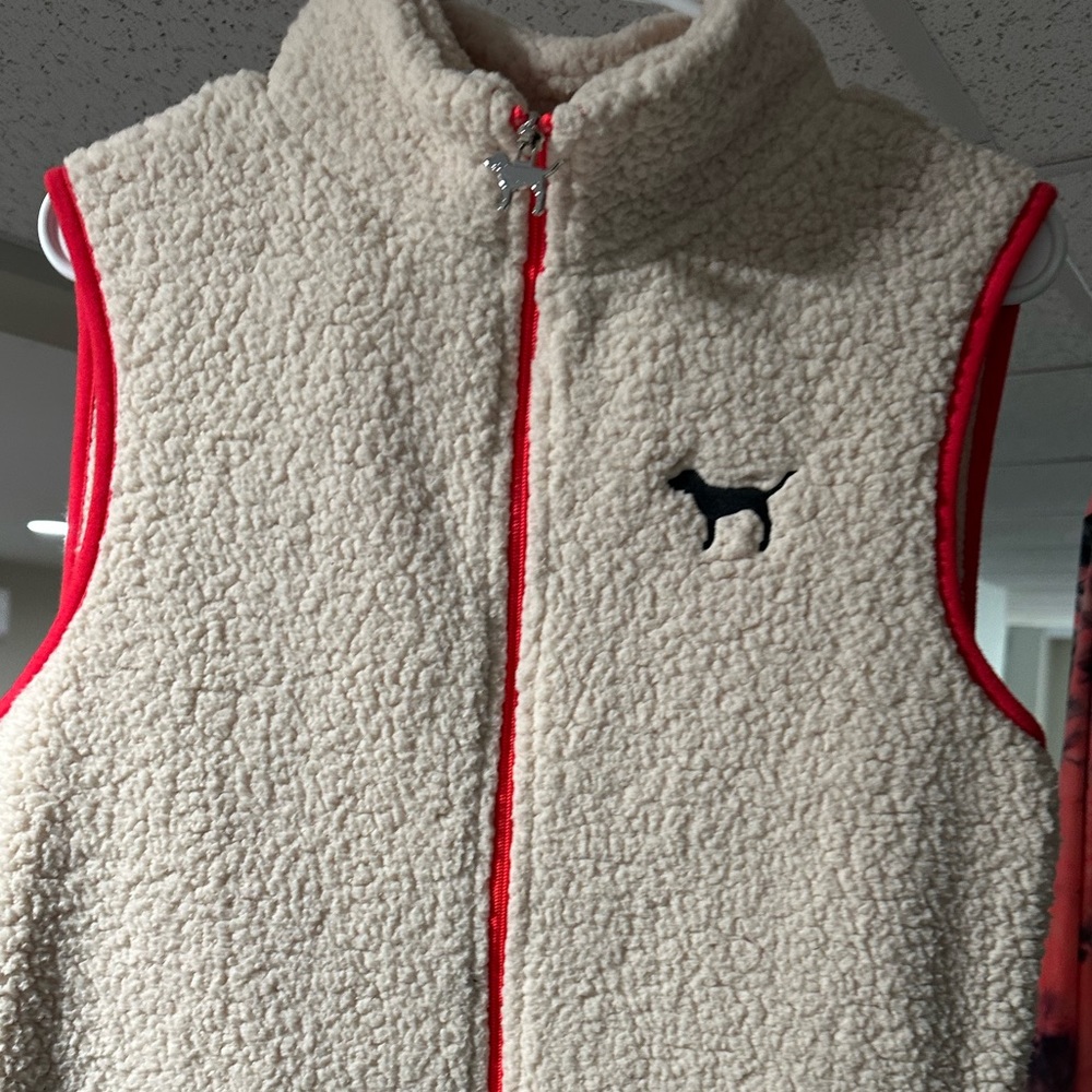 COPY - red and fuzzy white vest!